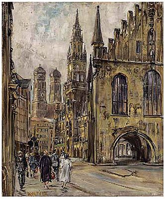 Blick auf den Marienplatz in Munchen