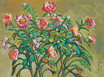 Rosy Chrysanthemum in Autumn