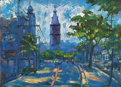 Shanghai Street Scene by Zilan Guan - Auction record, sale price, and art valuation. Compare with similar artists and explore comparable artworks.