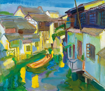 Waterside Village by Junde Chen - Auction record, sale price, and art valuation. Compare with similar artists and explore comparable artworks.