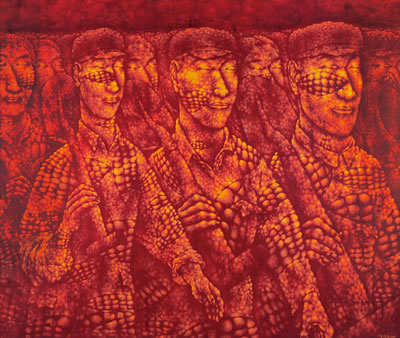 Sample artwork by Dehai Pan (Born 1956), known for abstract figure and portrait painting - View similar artists and auction records