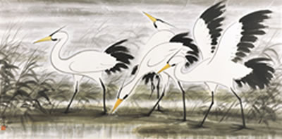 Sample artwork by Fengmian Lin (1900 - 1991), known for modernist figure, landscape and genre paintings, drawings, teaching - View similar artists and auction records