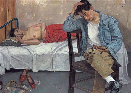 Sample artwork by Shi Liang (Born 1963/65), known for neo-realist portrait, nude and interior painting - View similar artists and auction records