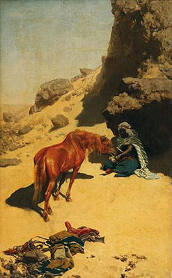 Le ravitaillement, nomade et cheval arabe dans le désert by Robert Poetzelberger - Auction record, sale price, and art valuation. Compare with similar artists and explore comparable artworks.