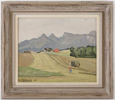 Les Colombettes, Gruyère by Louis Henri Salzmann - Auction record, sale price, and art valuation. Compare with similar artists and explore comparable artworks.