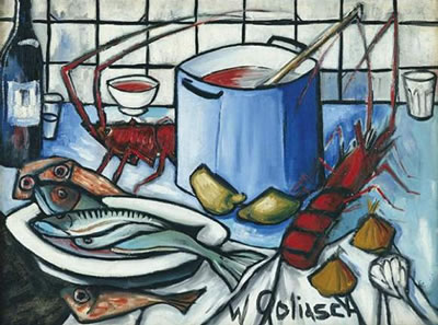 En cuisine, homard et poissons by William Goliasch - Auction record, sale price, and art valuation. Compare with similar artists and explore comparable artworks.