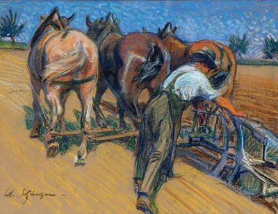 Paysan et son attelage