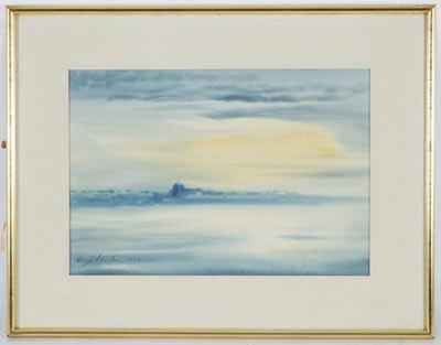 Genève depuis le lac, impression soleil couchant