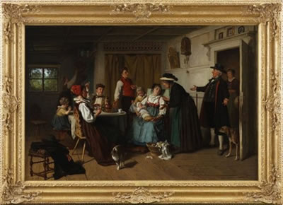 Sample artwork by Theodore Gerard (1829 - 1902), known for figure, interior - View similar artists and auction records
