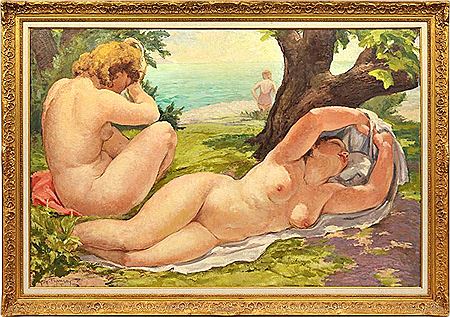 Baigneuses au bord du lac, importante by Gustave François Barraud - Auction record, sale price, and art valuation. Compare with similar artists and explore comparable artworks.