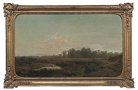 Lavandière dans un paysage