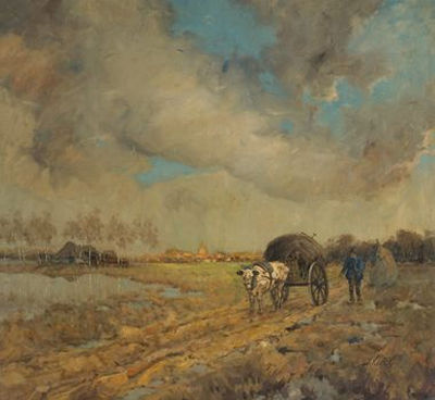 La conduite du chariot a foin