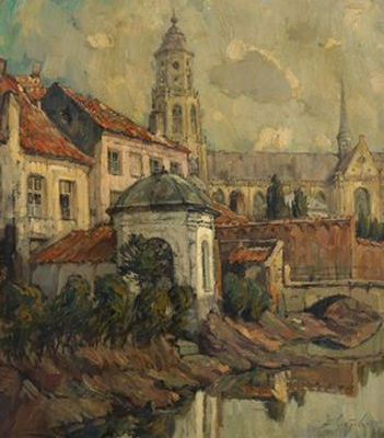 Canal a Bruges by Jules Verstreken - Auction record, sale price, and art valuation. Compare with similar artists and explore comparable artworks.