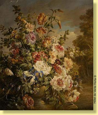 Vase fleuri avec papillon et insecte et deux personnages en arrière-plan by Max Fuhrmann - Auction record, sale price, and art valuation. Compare with similar artists and explore comparable artworks.