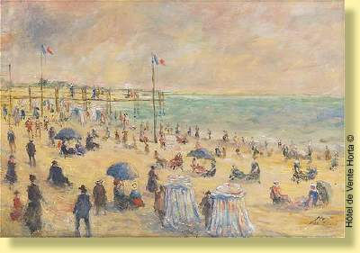 Plage animée