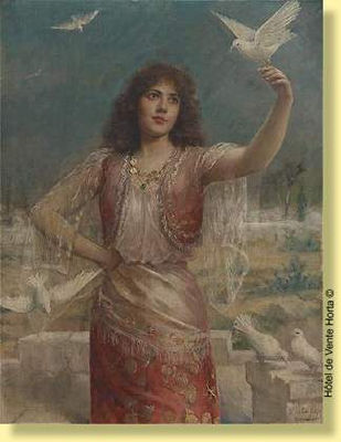 Jeune orientale à la colombe