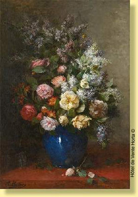 Composition aux roses et lilas