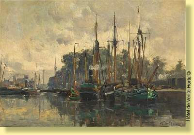 Barge de pêche à quai