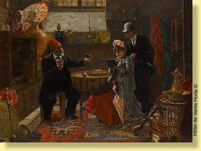 Elégante choisissant un bijou (orientaliste)