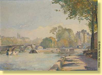 Sample artwork by Henri Ottevaere (1870 - 1944), known for symbolism and impressionism, expressed through landscape, still life, marine, and portrait painting - View similar artists and auction records