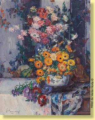 Composition florale aux chinoiseries