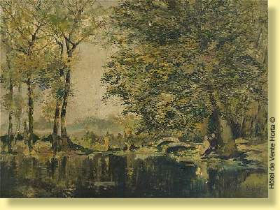 Vue du parc de la maison De Coene à Courtrai