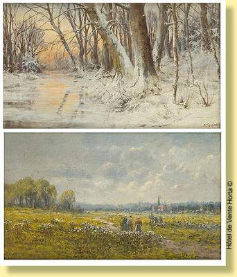 Les travaux au champs" et "Bois sous la neige" (set of 2)