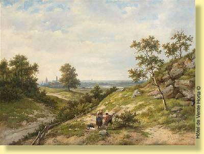 Fagoteurs sur fond de paysage vallonné