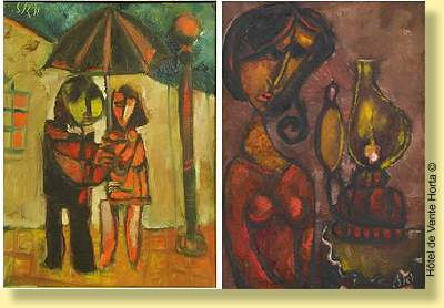 "Le parapluie" et "La lampe à pétrole" (set of 2)