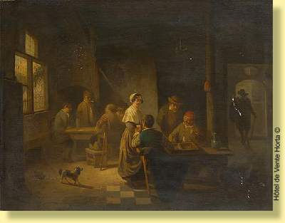 Joueurs de jacquet dans un intérieur