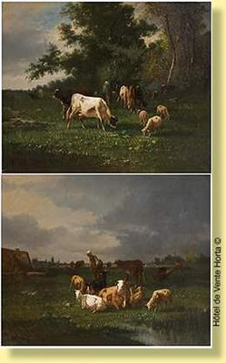 Troupeau de vaches avant l'orage AND Troupeau de vaches après l'orage by Antonio Cortes Y Cordero - Auction record, sale price, and art valuation. Compare with similar artists and explore comparable artworks.