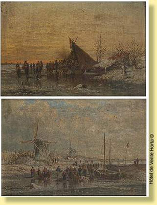 Campement sur la glace" et "Bras de mer gelé".