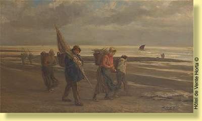 Famille de pêcheurs en bord de mer