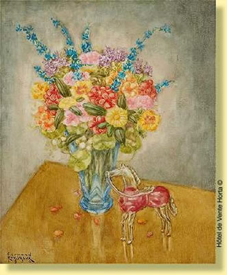 Bouquet de fleurs au cheval de verre