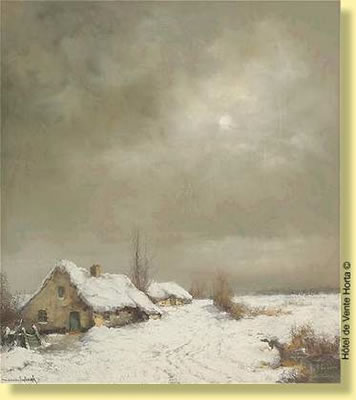 Chaumières en hiver