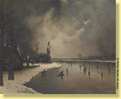 Les patineurs près d'une maison by Gaston Landeghem - Auction record, sale price, and art valuation. Compare with similar artists and explore comparable artworks.