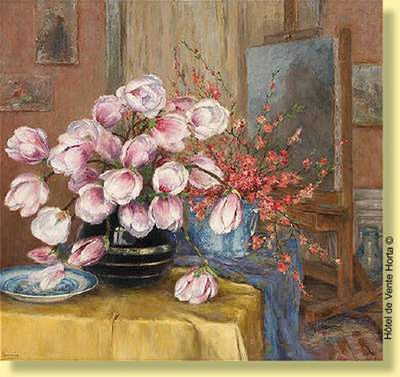 Vase fleuri de tulipes
