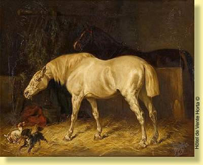 Dans l'écurie by Gustave Colsoulle - Auction record, sale price, and art valuation. Compare with similar artists and explore comparable artworks.