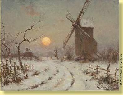 Coucher de soleil sur le moulin