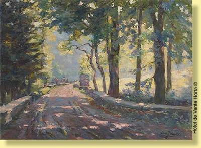 Chemin à Houffalize by Leon Jamin - Auction record, sale price, and art valuation. Compare with similar artists and explore comparable artworks.