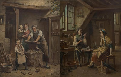 "L'amateur d'Art" et "Le forgeron". (a pair) by Lucien Gerard - Auction record, sale price, and art valuation. Compare with similar artists and explore comparable artworks.