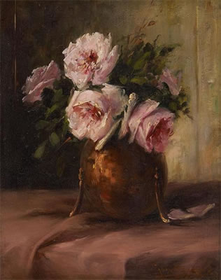 Vase fleuri de roses