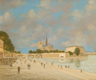"Le Chevet de Notre-Dame et la Seine"