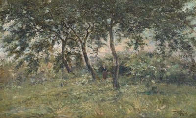 Laitière au coucher du soleil
