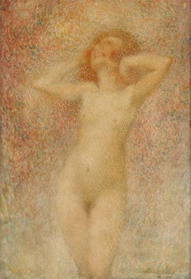 Jeune fille nue souriant