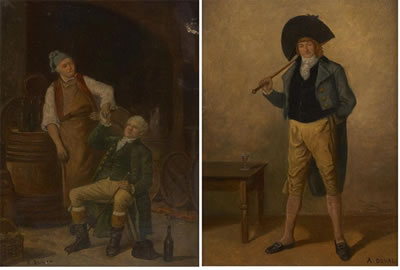 Chez le caviste" et "Homme à la badine