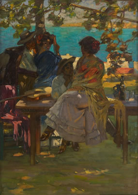 Sous la tonnelle by Pedro Ribera - Auction record, sale price, and art valuation. Compare with similar artists and explore comparable artworks.