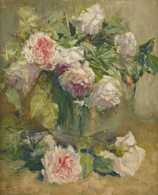 Vase fleuri de roses