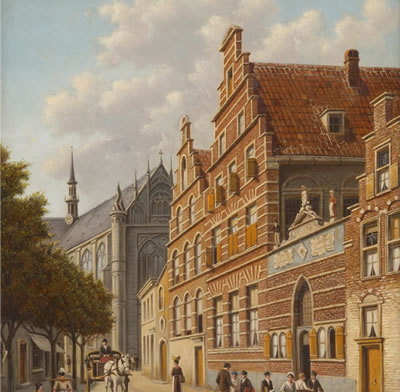 Rue animée à Leide