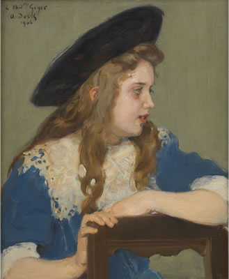 La jeune fille à la robe bleue by Auguste-Theodore Desch - Auction record, sale price, and art valuation. Compare with similar artists and explore comparable artworks.
